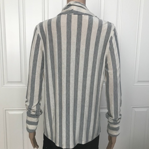 C.Z. Falconer Open Front Stripe Waterfall Cardigan - Picture 4 of 6